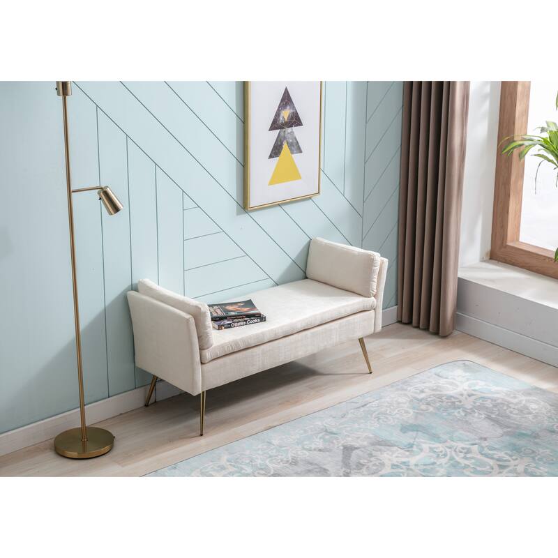 Simple and Classic Living Room Bench, Upholstered End of Bed Bench