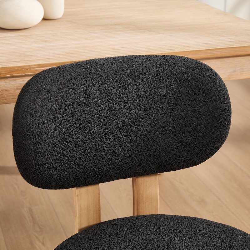 Wooden Dining Chairs Set of 2, Modern Fabric Upholstered Dining Room Chair Kitchen Chairs, Farmhouse Dinner Chair for Kitchen