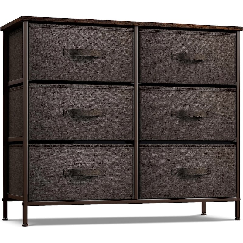 Extra Wide Dresser Organizer With 6 Drawers - Brown - Brown - 6-drawer