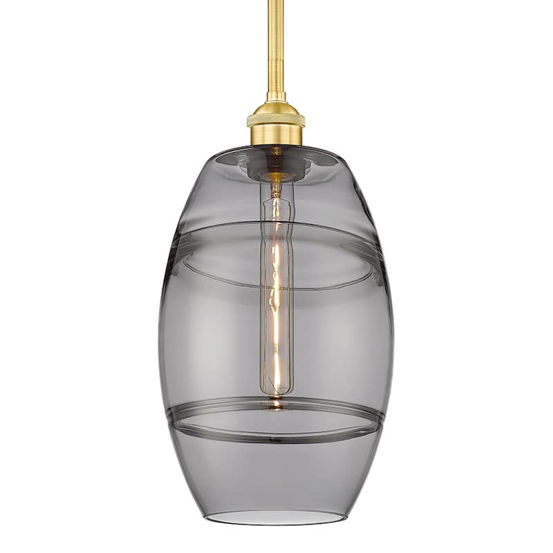 Innovations Lighting 616-1S 9 8 Vaz Pendant Vaz 8" Wide Mini Pendant - Satin Gold / Light Smoke