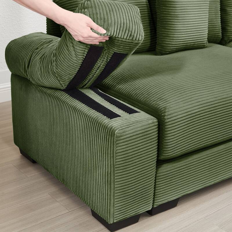137.7'' Oversized U-shaped Modular Sectional Sofa,Convertible Sectional Couches with an Ottoman