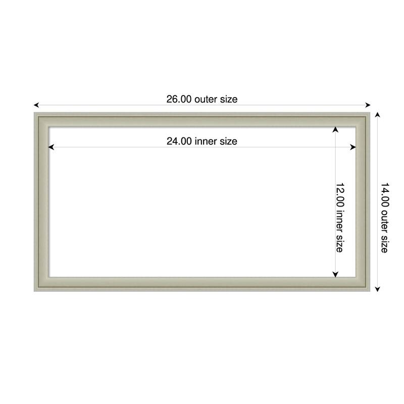 Amanti Art Florence Gold Framed Dry Erase Magnetic Board - 26 x 14 in - Florence Silver