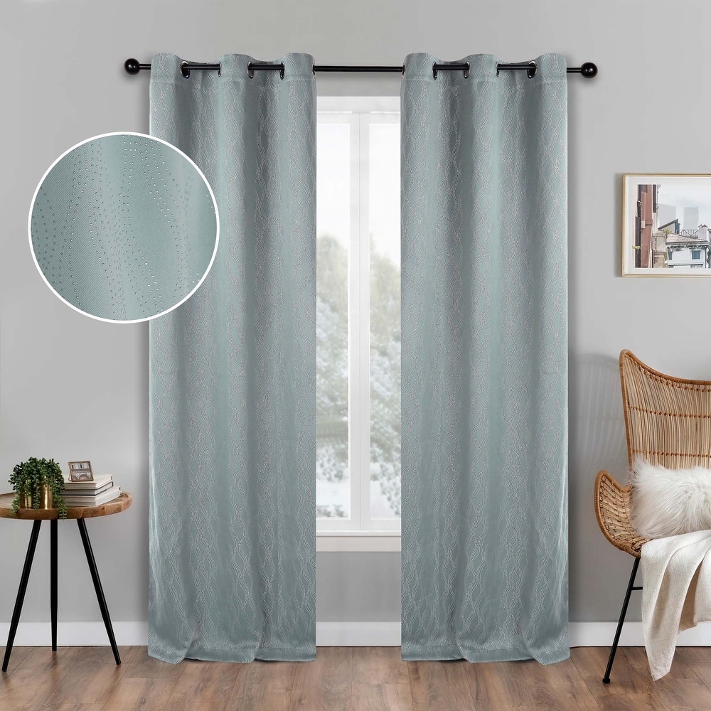 Superior Zuri Washable Room Darkening Curtains - Set of 2 Panels Window Drapes for Privacy, UV Sunlight Reduction