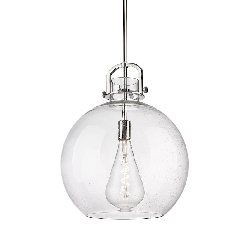 Innovations Lighting 410-1SL-21-16 Newton Sphere Pendant Newton Sphere - Polished Nickel / Seedy