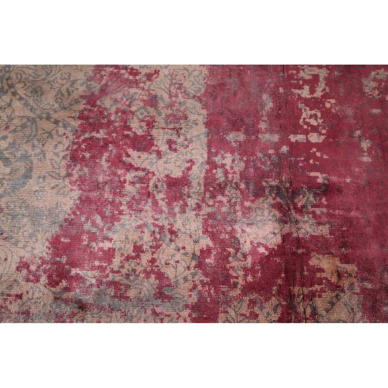 Contemporary Abstract Indian Area Rug Handmade Wool Carpet - 6'6"x 9'9"
