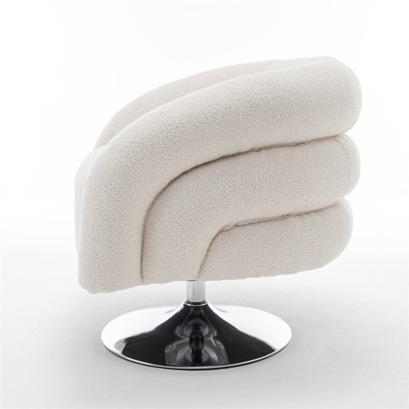 Modern Single Swivel Upholstered Sofa Chair with Base