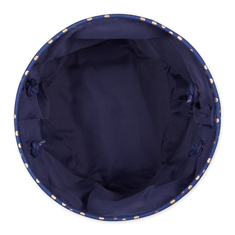 Polyester Bin Dots, Gold-Black Round Large 15x16x16 - 15x16x16"