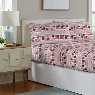 Pointehaven Soft Cotton 180 GSM Deep Pocket Oversized Brushed Flannel Sheet Set
