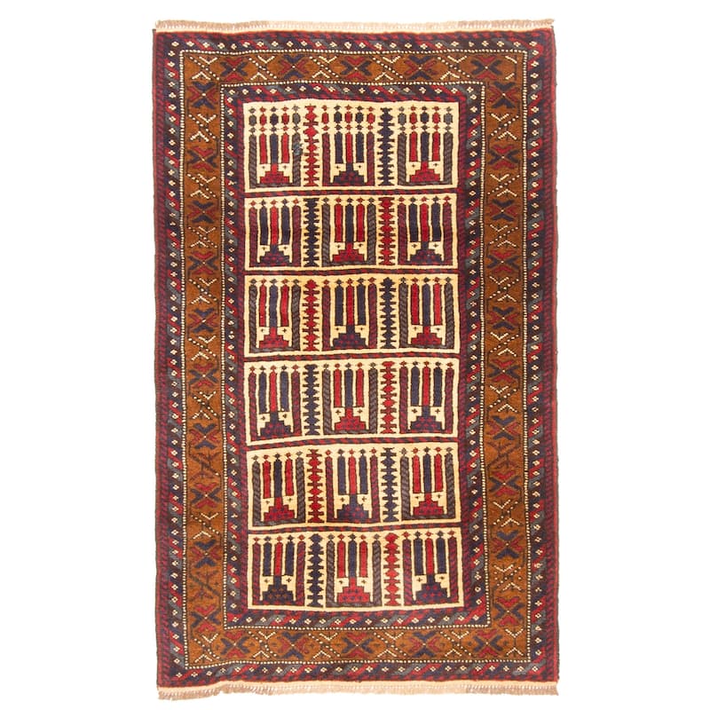 ECARPETGALLERY Hand-knotted Teimani Beige Wool Rug - 2'9 x 4'5