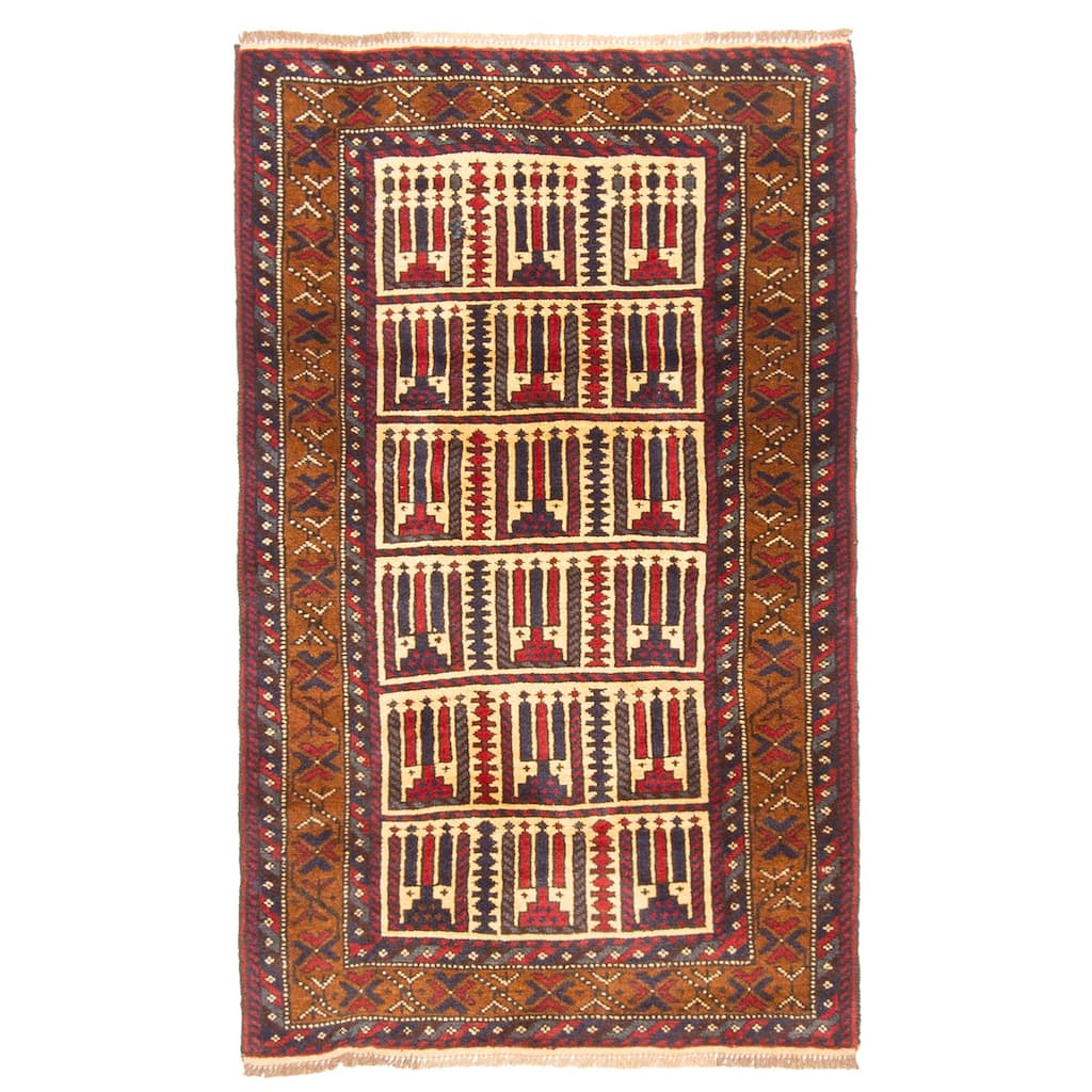 ECARPETGALLERY Hand-knotted Teimani Beige Wool Rug - 2'9 x 4'5