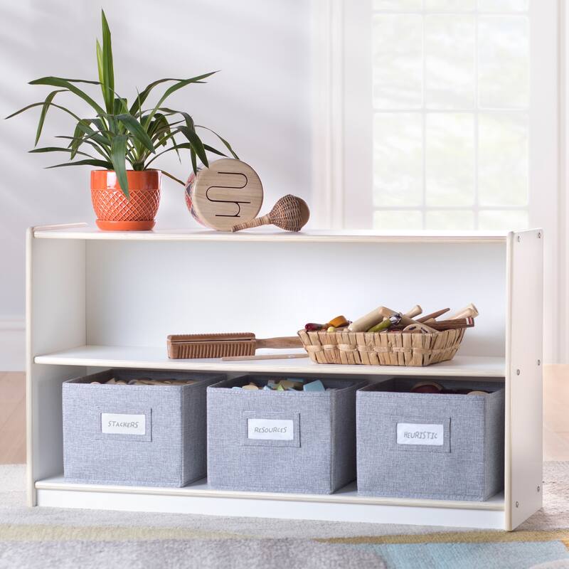 Guidecraft EdQ Essentials Two Shelf Open Storage 24'' - White