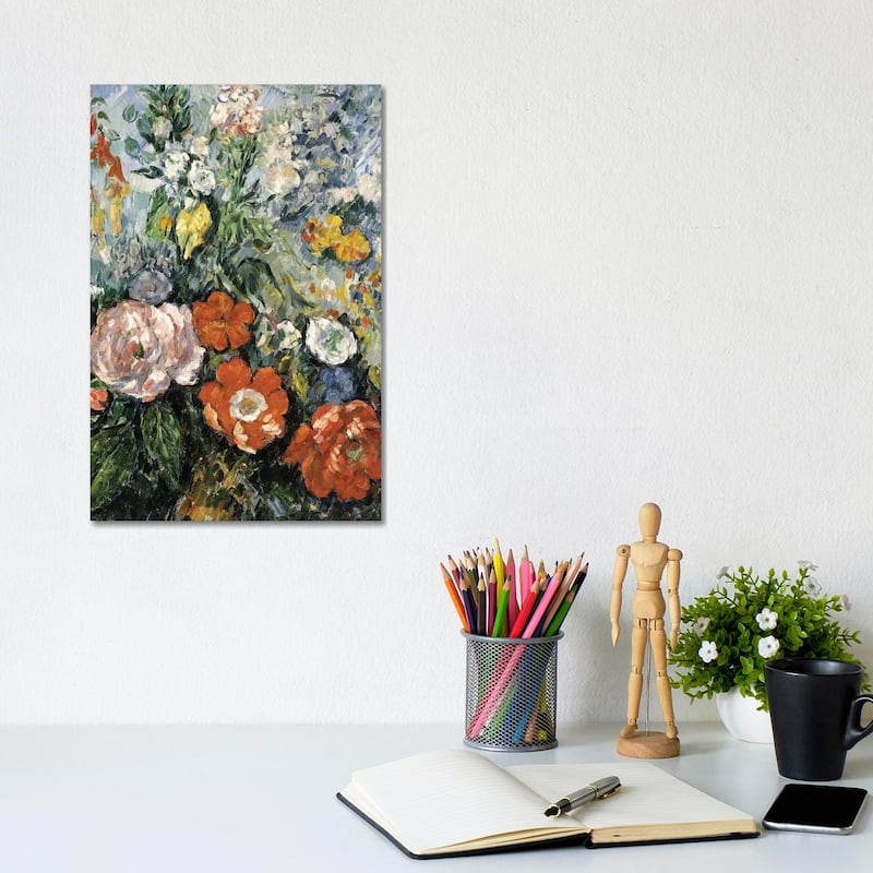 iCanvas "Bouquet of Flowers, 1879-1880 " by Paul Cezanne Canvas Print - 12x8x0.75