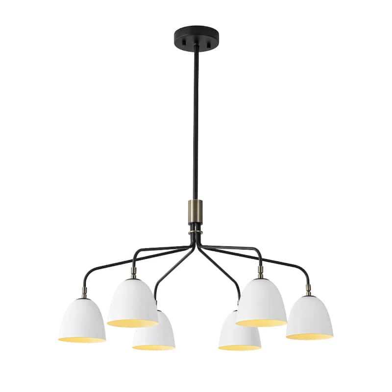 Modern Farmhouse 6-Light Curved Arm Metal Chandelier