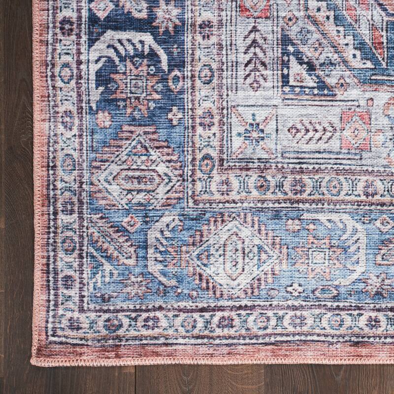 Brilliance Machine Washable Persian Vintage Medallion Area Rug