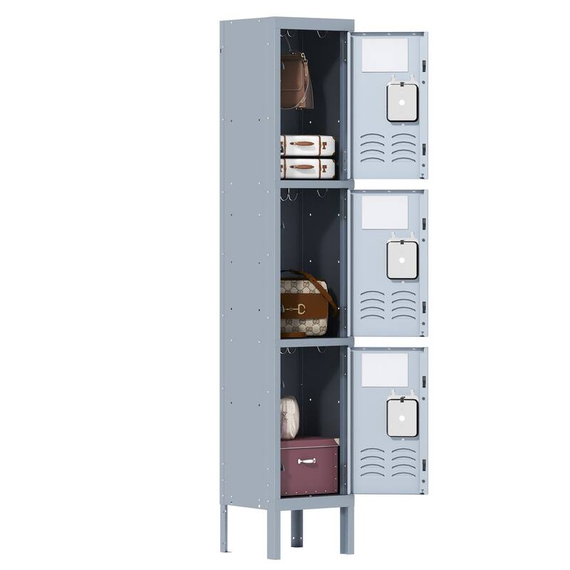 66"H Metal Lockers for Employees with 3 Door Storage Locker for Employees Gym School Home Office Garag