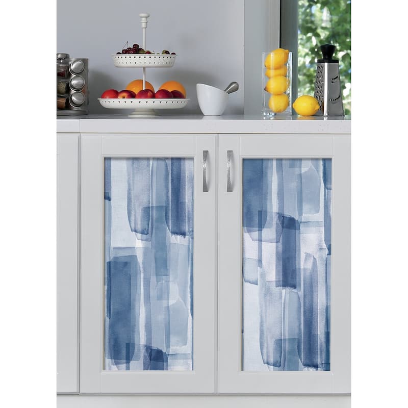 RoomMates Watercolor Glass Dark Blue Peel and Stick Wallpaper