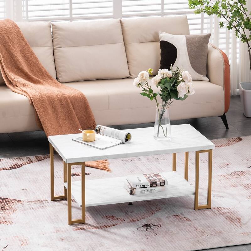 Coffee Table MDF Texture Desktop 2 Layers White
