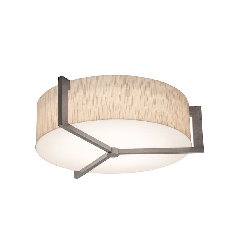 AFX Apex 12'' Flush Mount - Weathered Grey Finish - Weathered Grey, Linen White