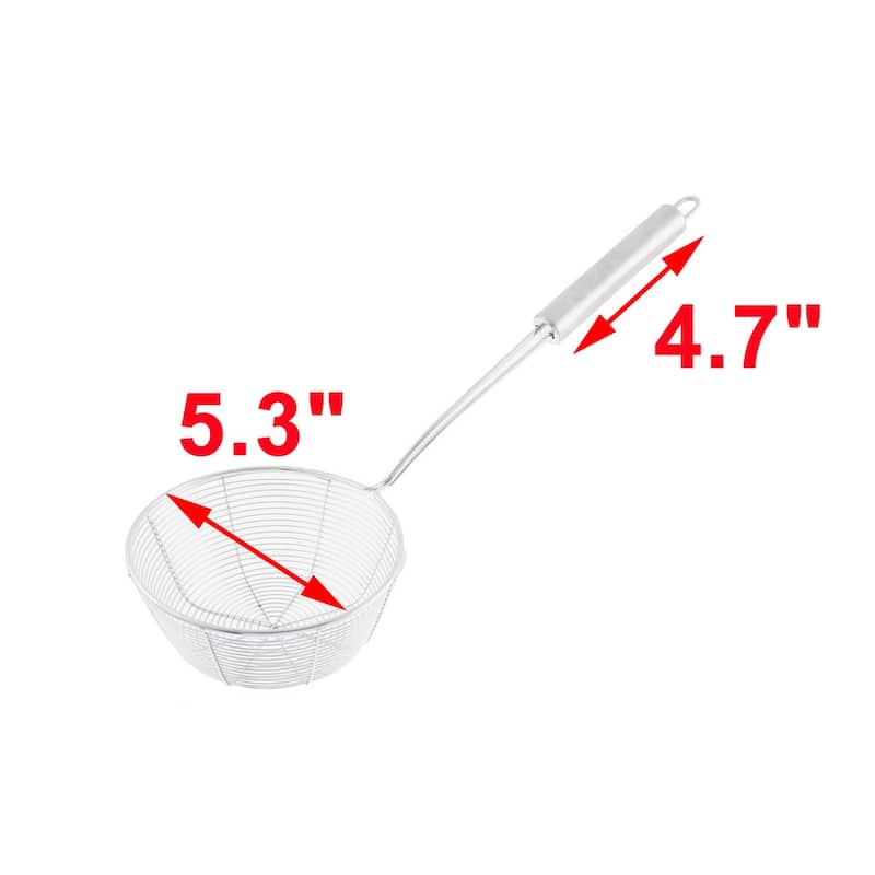 Kitchenware Stainless Steel Strainer Colander Sieve Ladle Scoop 13.5cm Dia