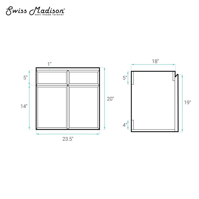 St. Tropez 24" Wall-Mounted Bathroom Vanity Cabinet Without Top In White Oak - 24