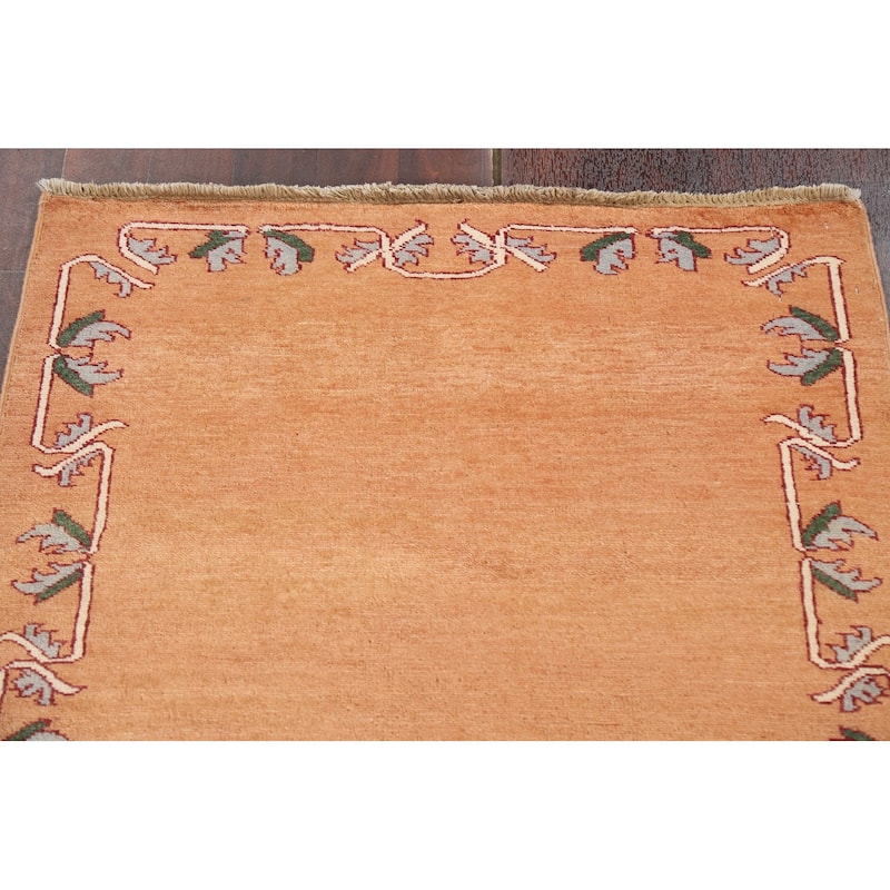 Bordered Gabbeh Kashkoli Oriental Area Rug Hand-knotted Wool Carpet - 2'8" x 3'9"