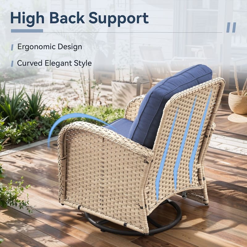 Gymojoy Outdoor Wicker Patio Furniture Loveseat and Chair Set