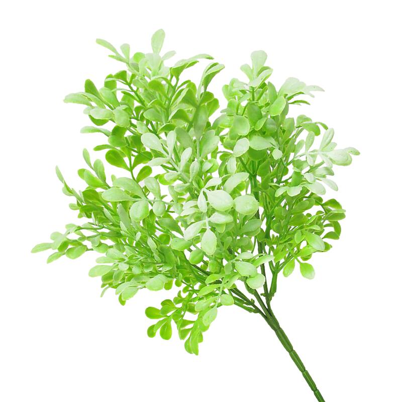 Set of 3 Artificial Garden Leaf Stem Plant Greenery Foliage Bush 14in