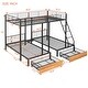 preview thumbnail 22 of 24, Metal Bunk Bed with Drawers and Guardrails, Triple Beds