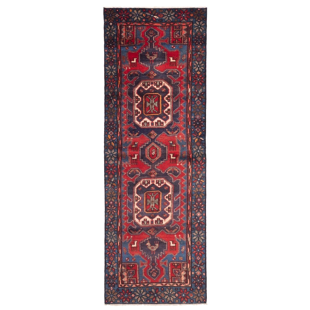 ECARPETGALLERY Hand-knotted Anatolian Vintage Red Wool Rug - 3'3 x 9'9