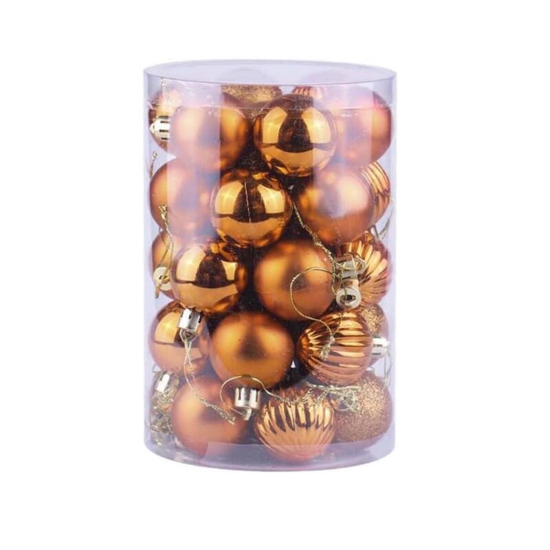 34 Pieces Shatterproof Christmas Ornaments Set Christmas Decorations 1.57 Inch Christmas Balls - N/A - Brown