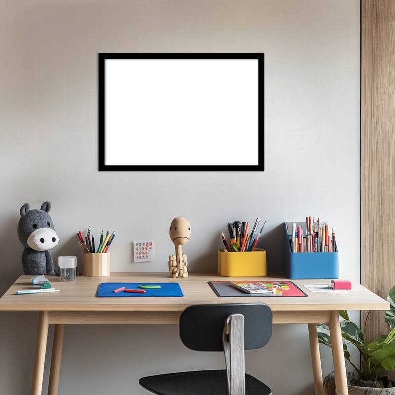 Amanti Art Black Gallery Deep Framed Dry Erase Magnetic Board