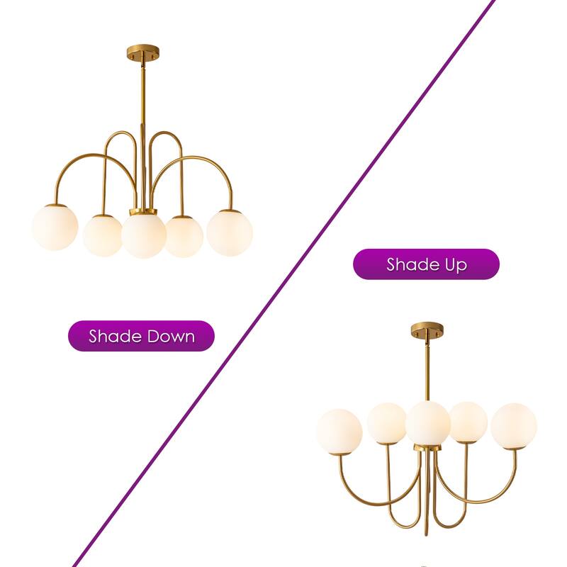 6/ 10-Light Modern Glam Sputnik Cluster Frosted Glass Globe Bubble Chandelier for Dining Room over Table