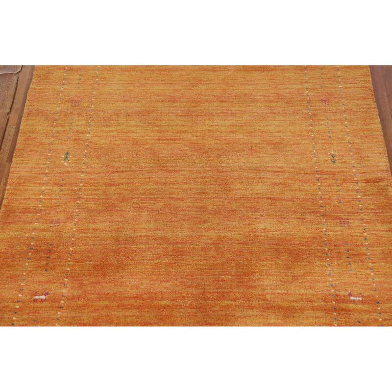Hand Knotted Oriental 100% Wool Carpet Tribal Tribal Oranges & Rust Gabbeh Area Rug - 7' 8'' X 5' 0''