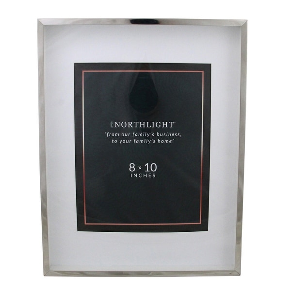 14" Contemporary Rectangular 8" x 10" Photo Picture Frame - Silver and Clear - 8-inchx10-inch