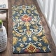 preview thumbnail 37 of 121, SAFAVIEH Fiorello Handmade Blossom French Country Wool Area Rug 2'3" x 10' Runner - Navy/Multi - Runner