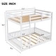 preview thumbnail 13 of 18, Stylish and Simple Full Size Wooden Bunk Bed, Solid Pine Full over Full Floor Bunk Bed Frame with Ladder and Guardrails