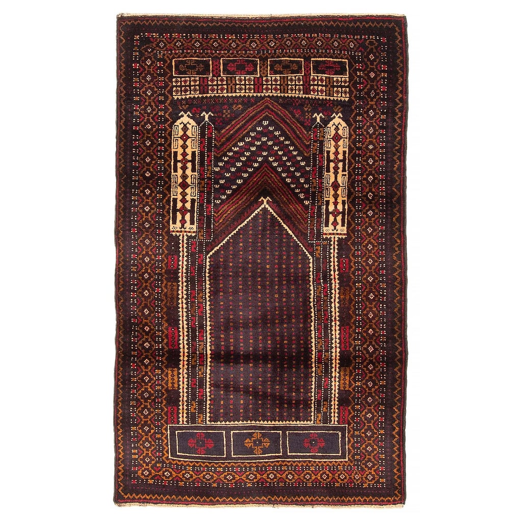 Teimani Burgundy Rug 2'10" x 5'2" - 2'10 x 5'2