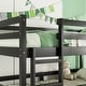 preview thumbnail 4 of 37, Rubber Wood Bunk Bed with Two Built-in Ladders, Guardrails, Detachable Triple Twin Bunk