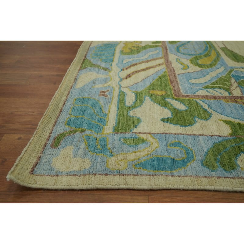 Vegetable Dye Wool Oushak Turkish Large Rug, Geometric Carpet - 17' 9'' X 12' 7''