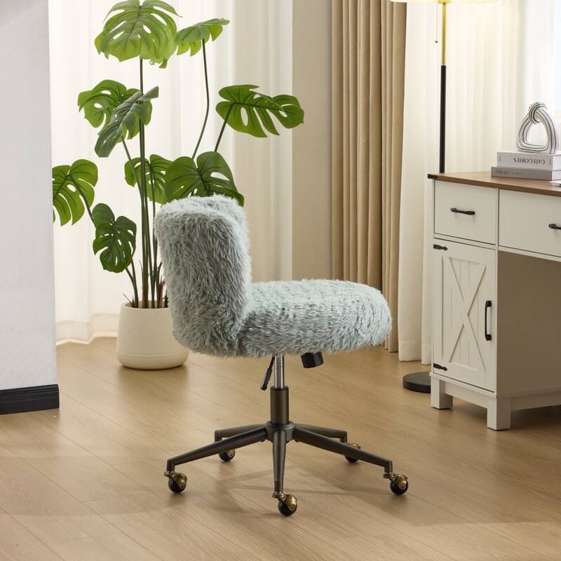 Plush Velvet Swivel Chair Antique Bronze Base With Wheels