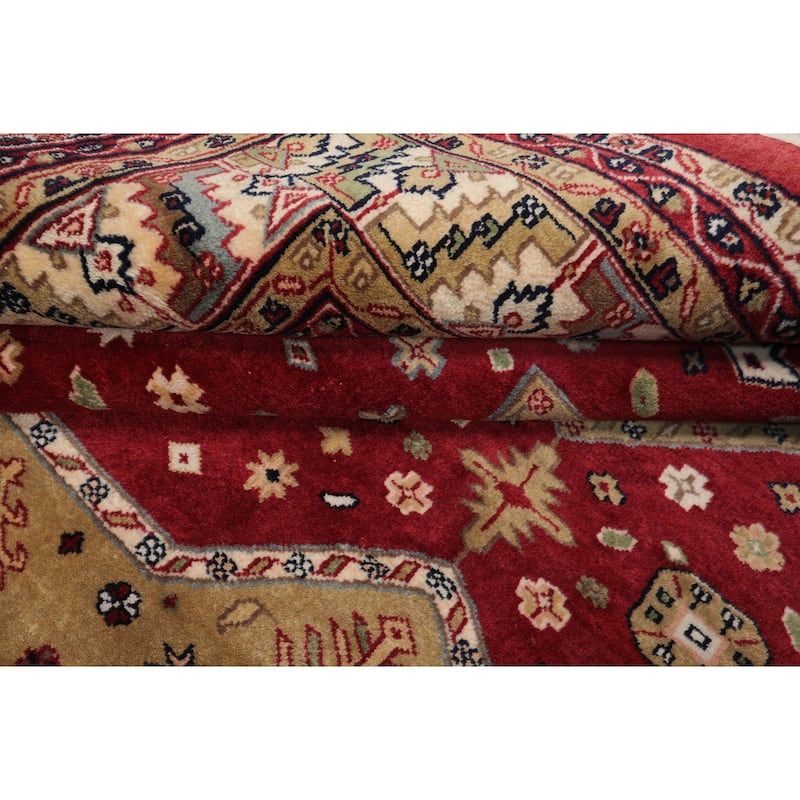 9x11'9'' Hand Knotted New Zewland Wool Burgundy Silky Sheen Area Rug - 9' x 11' 9''