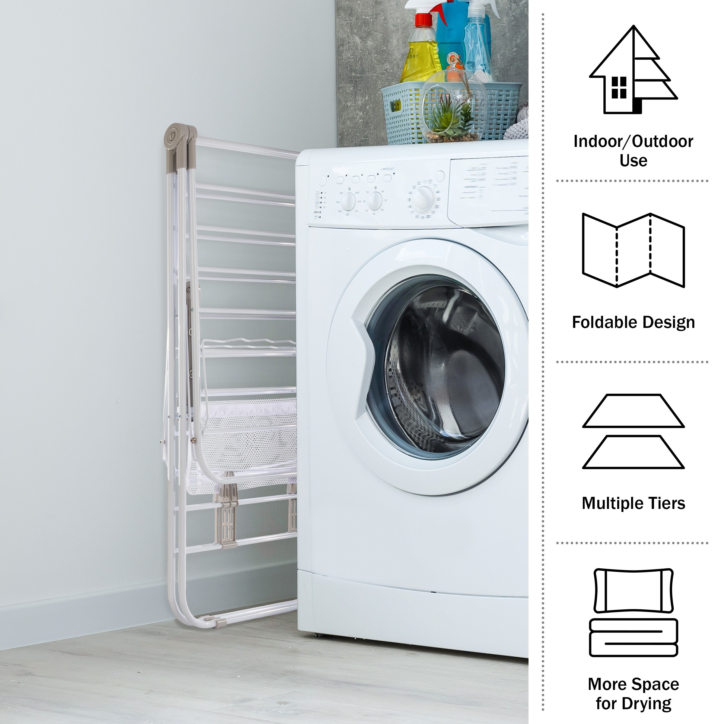 Clothes Drying Rack Indoor Outdoor Portable Laundry Rack