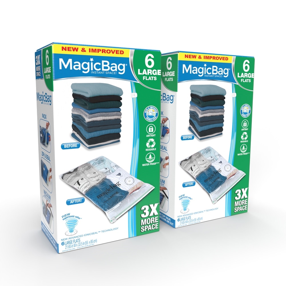 MagicBag Instant Space Saver Storage - 4-Piece Combo - Flat and