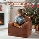 preview thumbnail 6 of 8, Brown Velvet Kids Sofa Chair, Foldable, Soft and Easy to Clean - 44.88” L x 19.69” W x 14.17” H