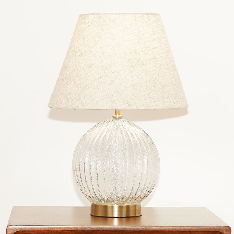 Serene Radiance Ribbed Glass Table Lamp