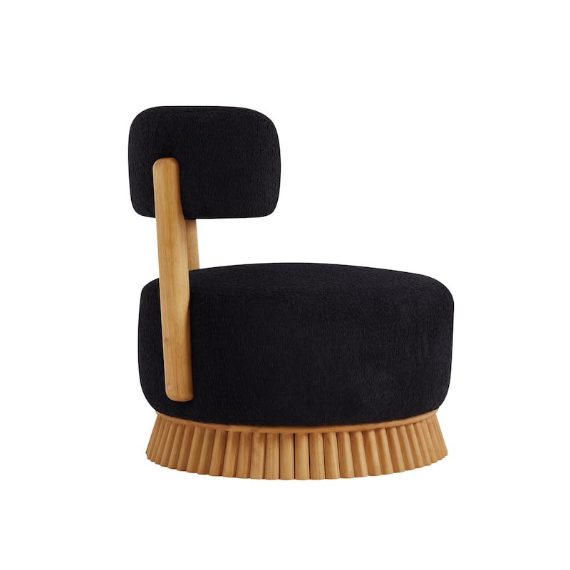 Christopher Knight Home - Rovena Modern Farmhouse Upholstered Accent Chair with Thatched Wood Base