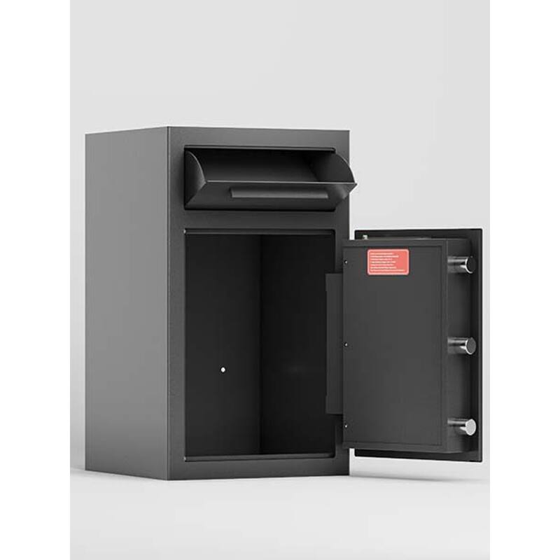 Roomfitters Electronic Depository Drop Safe with Anti-Fishing Slot, Steel Cash Box, Black