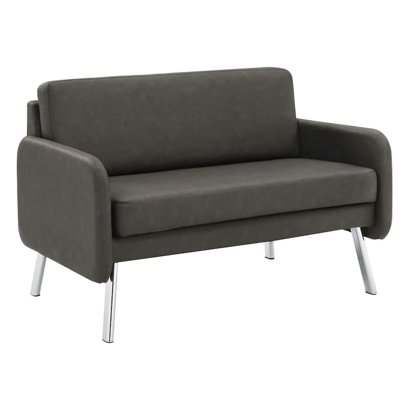 Lounge Loveseat - Smoke Faux Leather