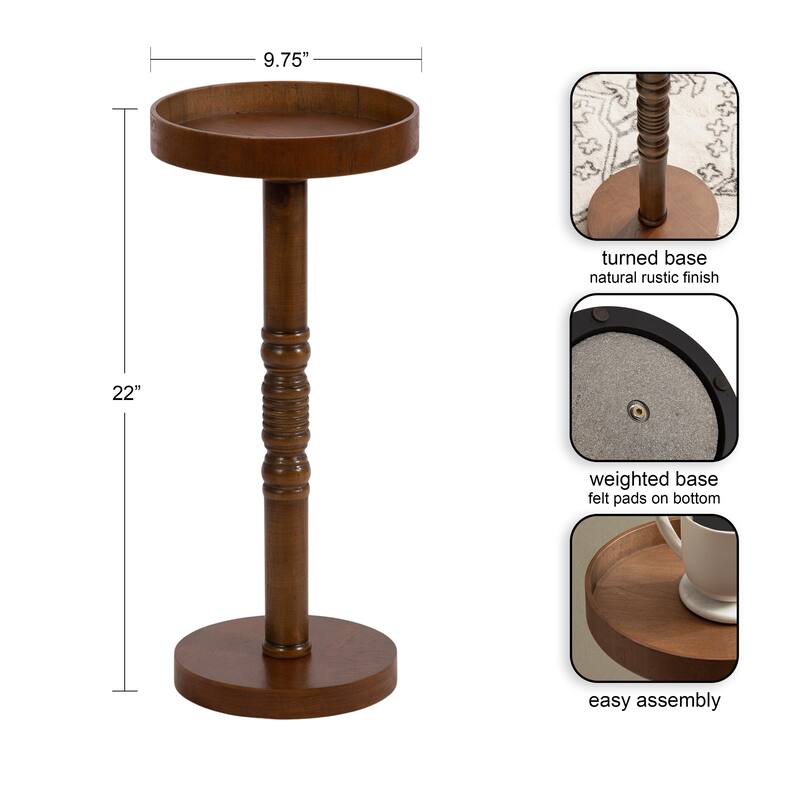 Kate and Laurel Bellport Pedestal End Table - 10x10x22