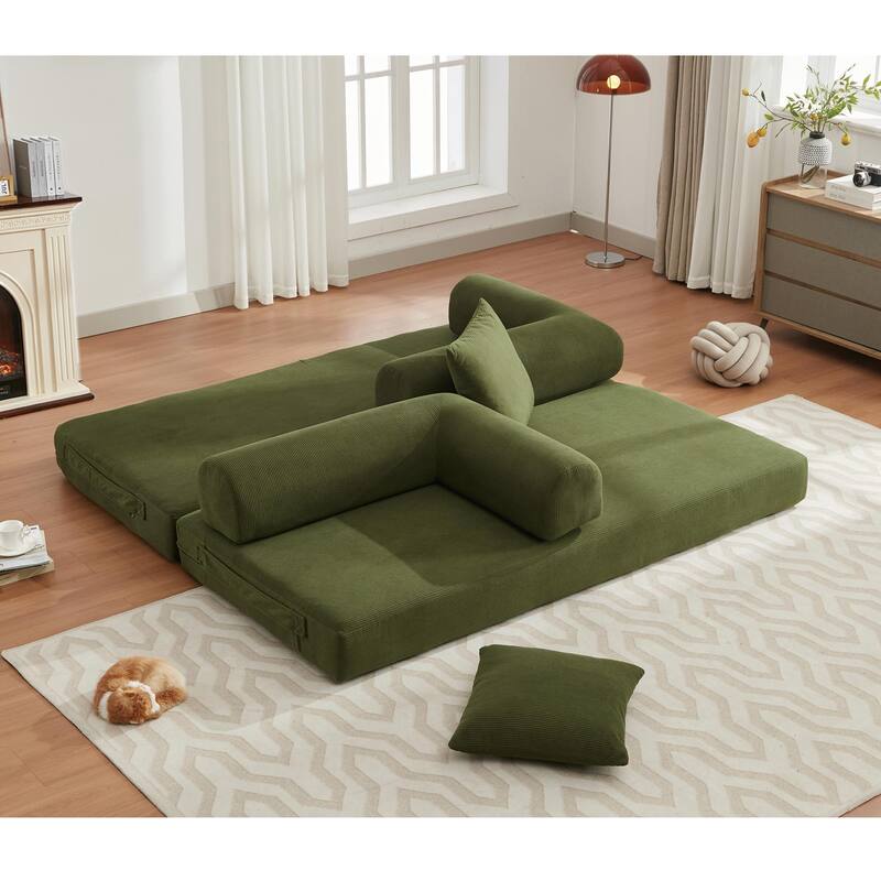 "Folding Sofa Bed, 78.5'' Wide 3-Seat Convertible Sofa with DIY Combination & King Size Sleeper"